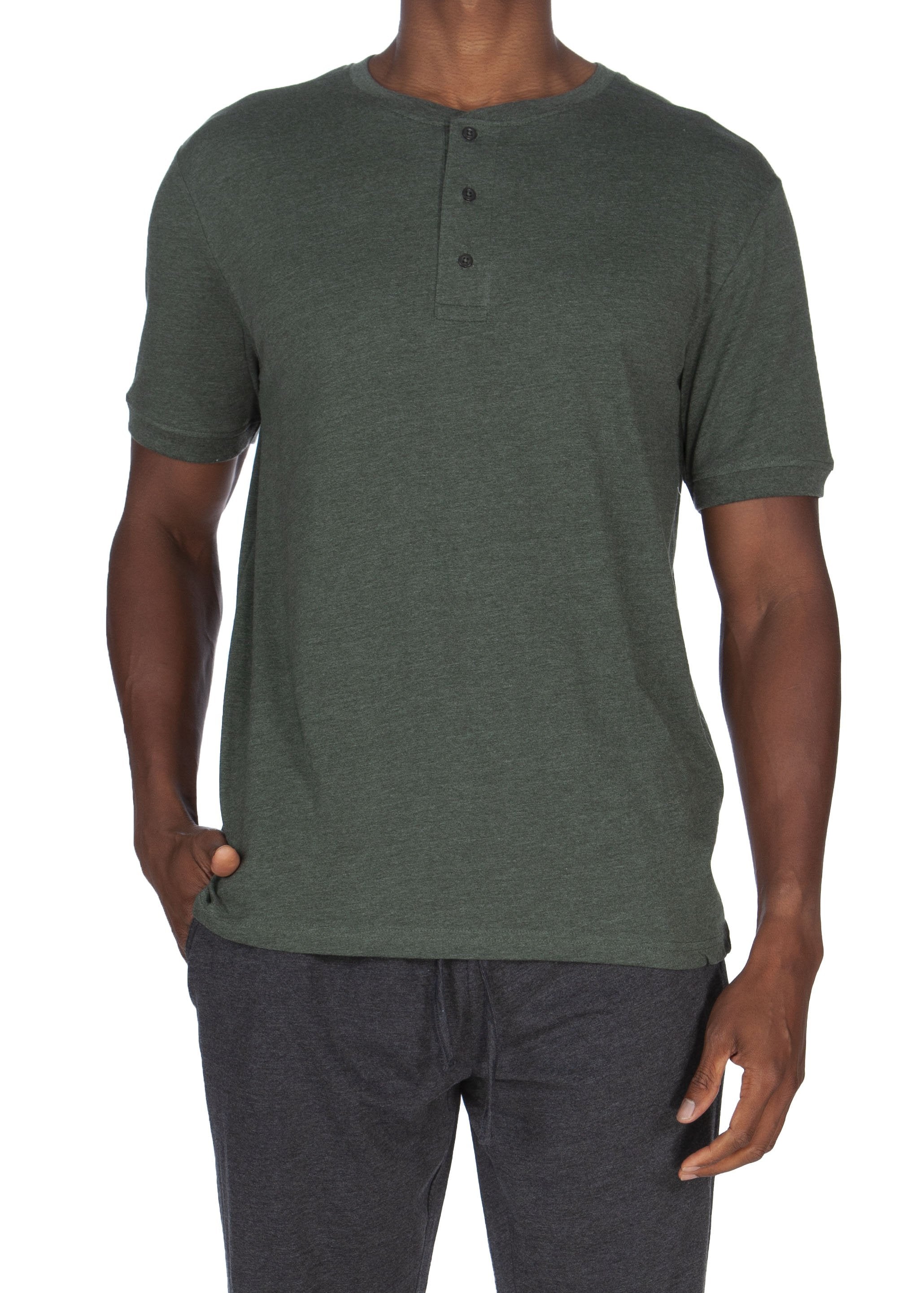

Супермягкая кофта-хенли с коротким рукавом Unsimply Stitched, цвет heather dark green
