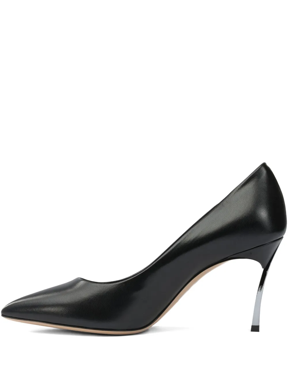 Кожаные туфли на каблуке Casadei, черный