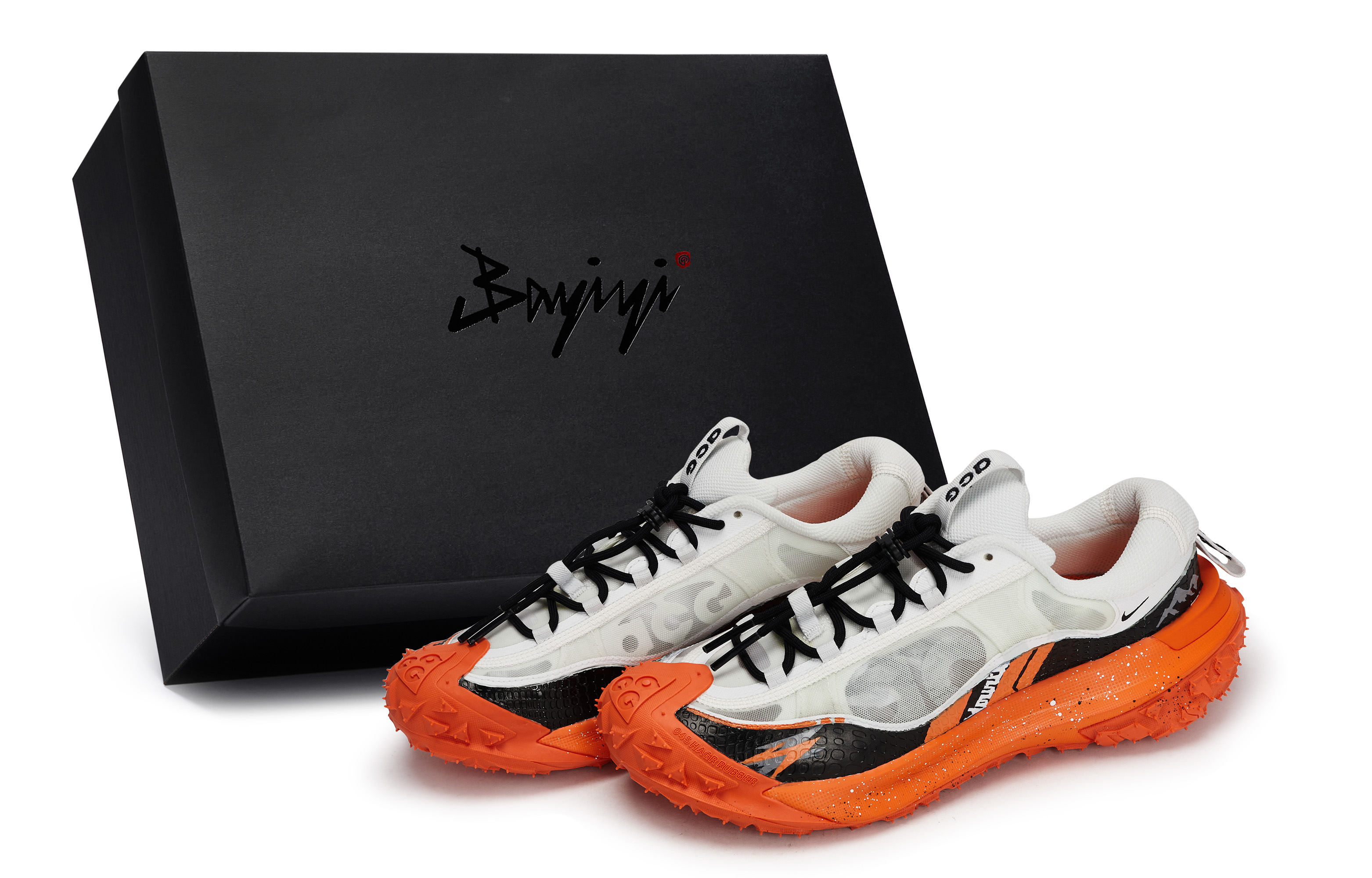 

Nike Мужские износостойкие кроссовки для походов ACG Mountain Fly 2 Head Up The Mountains с низким верхом, черные, белые, оранжевые