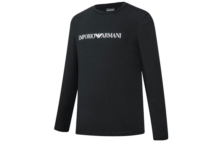 Футболка с логотипом EMPORIO ARMANI, черная — фото 3