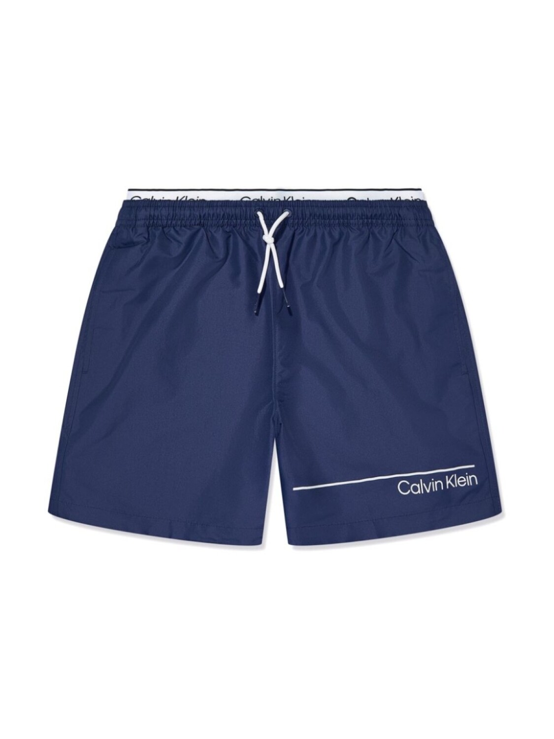 

Плавки-шорты с кулиской и логотипом Calvin Klein Kids, синий