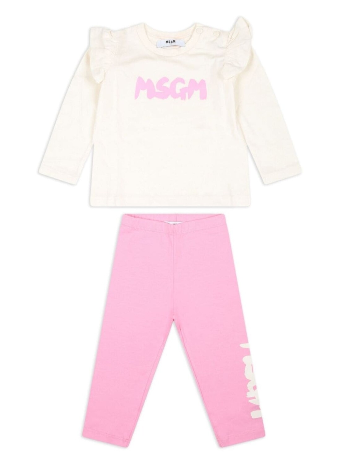 

MSGM Kids комплект из футболки и брюк с логотипом, белый