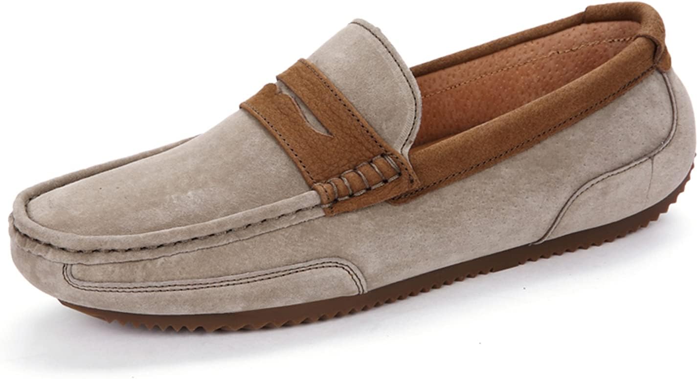 

Мужские слипоны с пряжкой-бант из замши, лоферы, лодочные туфли, повседневные мокасины для вождения LITNERMIA, хаки