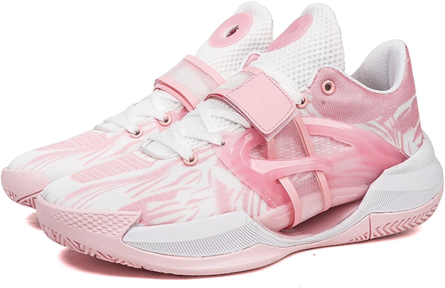 

Мужские кроссовки QAOTEROD с высокой посадкой, дышащие, амортизирующие, противоскользящие, удобные, с сетчатым верхом и шнуровкой, модные спортивные обувь, подходят для бега, баскетбольных тренировок и велосипедного спорта, розовый