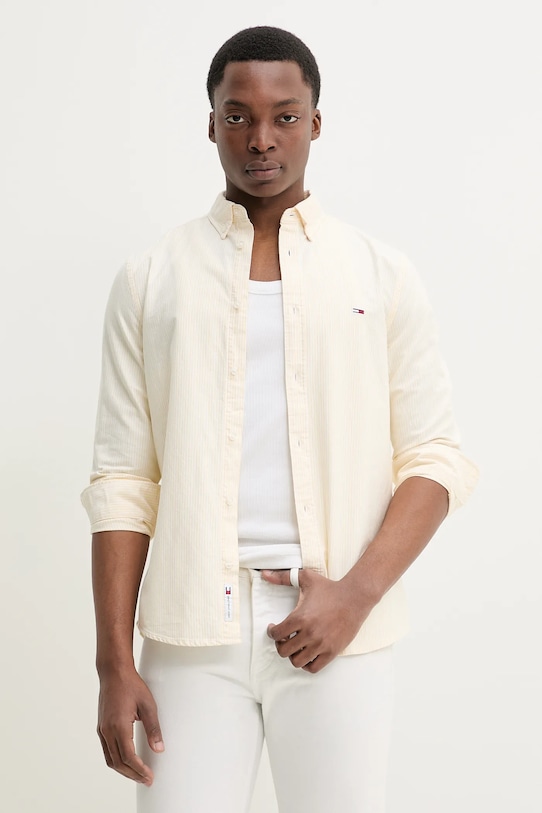 

Хлопковая рубашка Tommy Jeans, желтый