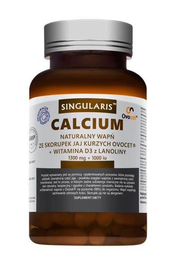 

Singularis, Calcium натуральный кальций из скорлупы куриных яиц + витамин D3 из ланолина, биологически активная добавка, 60 капсул