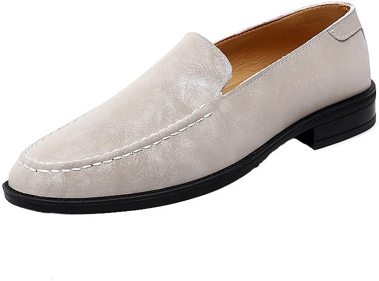 

Мужские кожаные модные лоферы Santimon, низкий каблук, деловые и повседневные мокасины для мужчин, бежевый