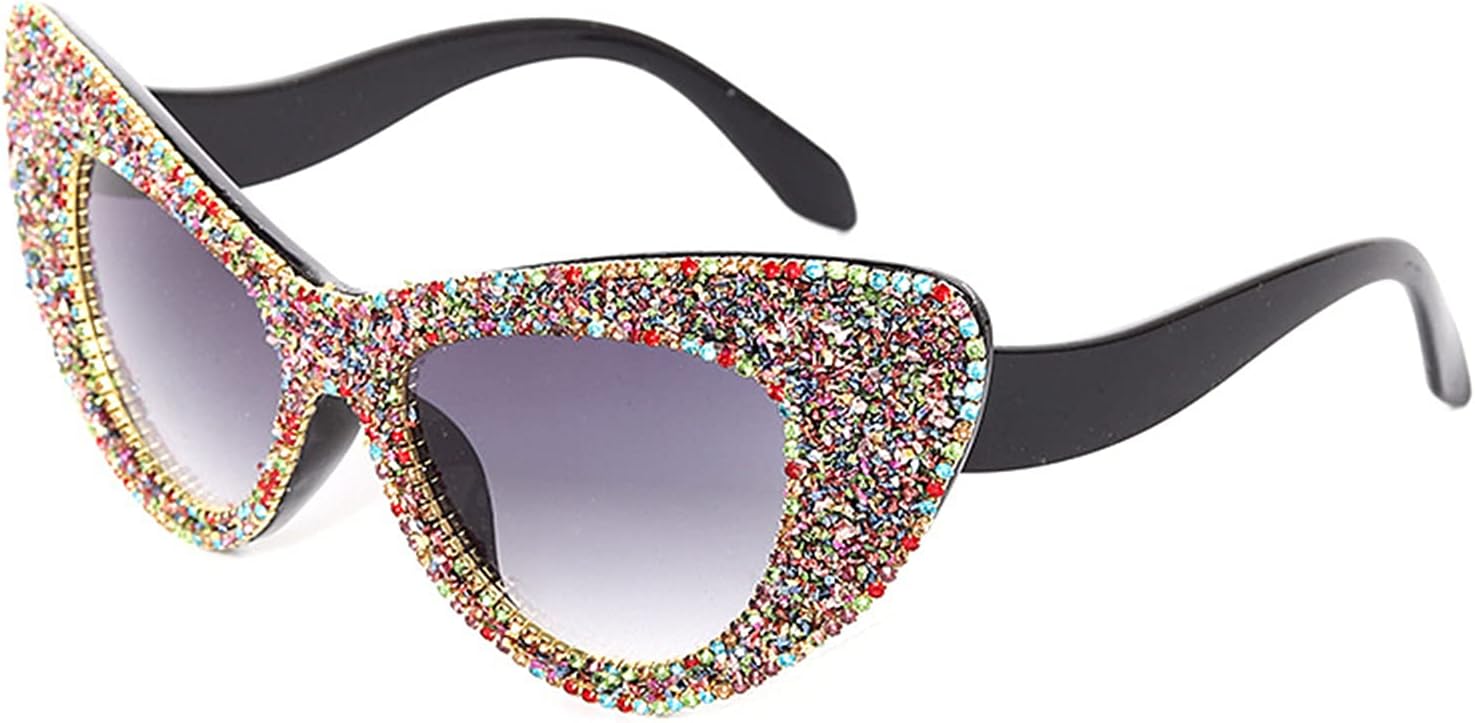 

Willochra — большие солнцезащитные очки с бриллиантами для женщин, очки «кошачий глаз» со стразами, винтажные мужские солнцезащитные очки для вечеринок с блестками, Rainbow