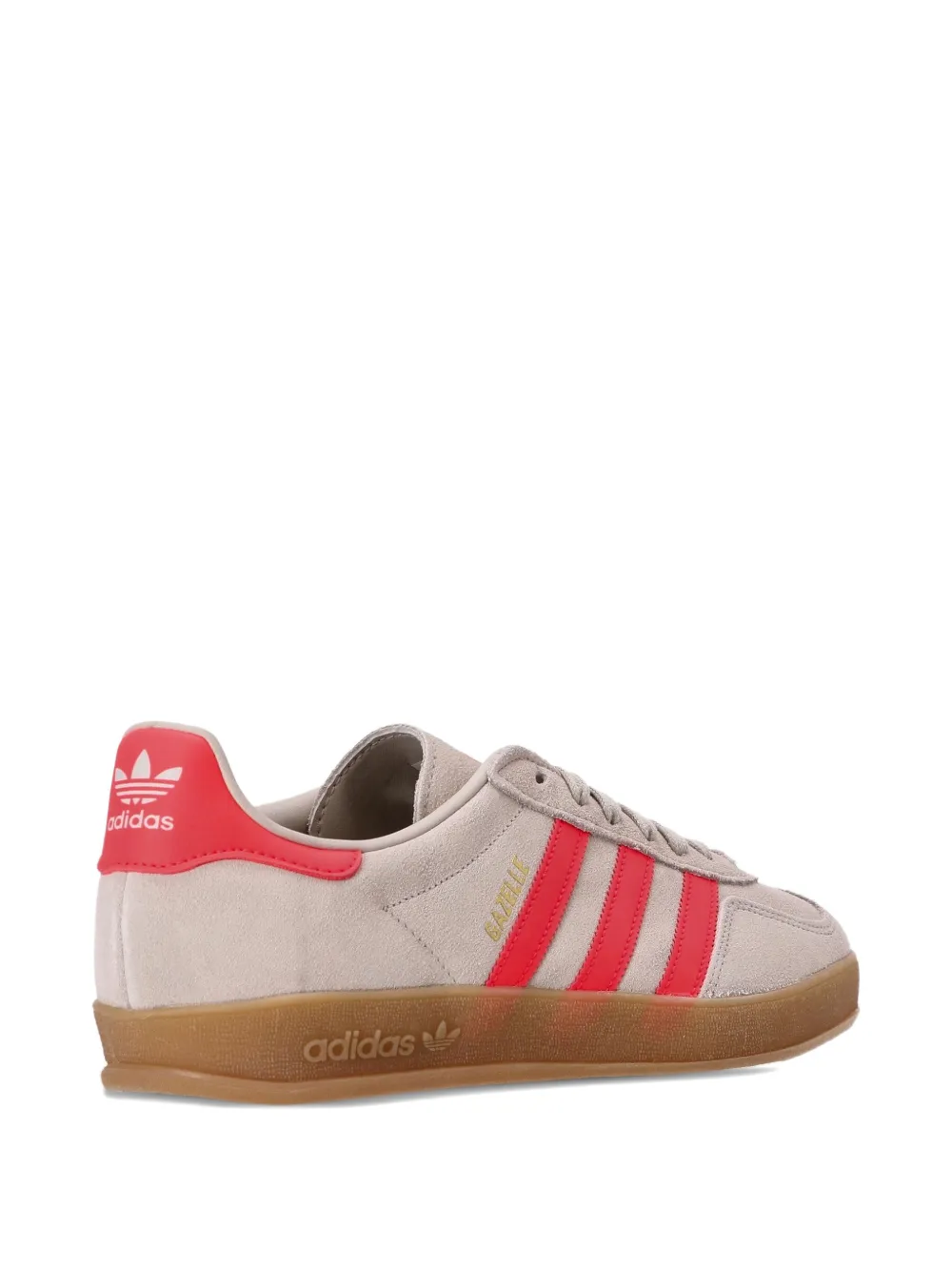 Низкие кожаные кеды с тремя полосками adidas, нейтральный — фото 4