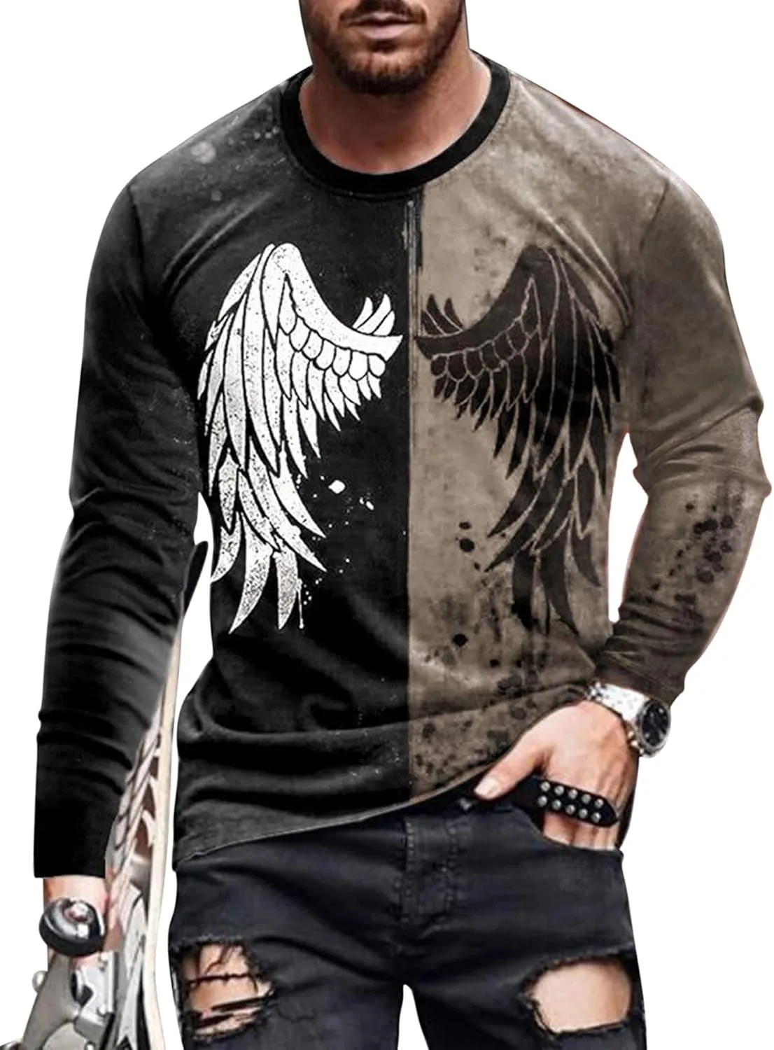 

Футболка Hansber с длинным рукавом и принтом