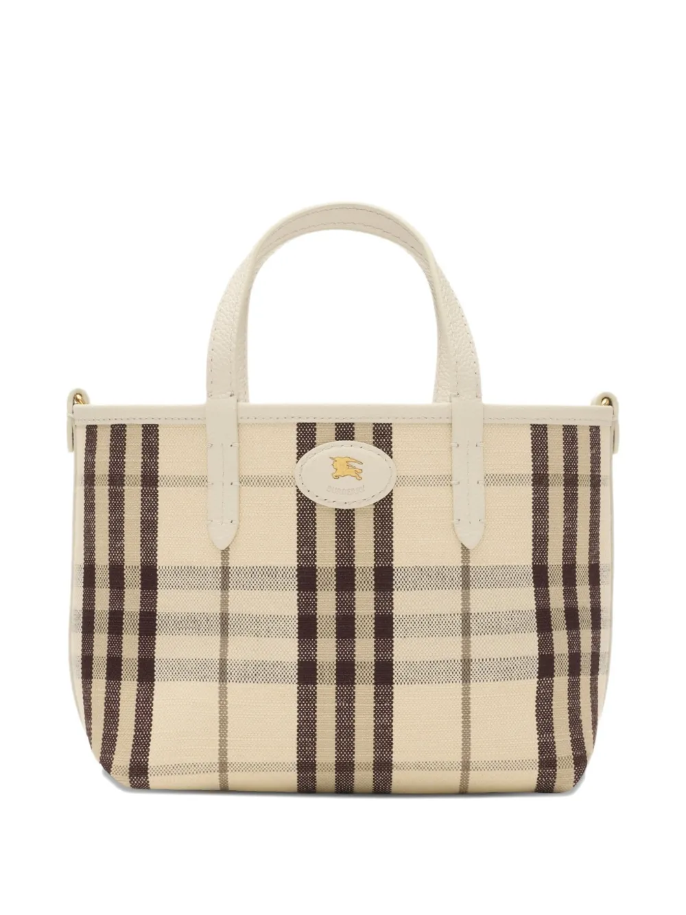 Маленькая сумка-тоут Bloomsbury в клетку Burberry, бежевый — фото 3
