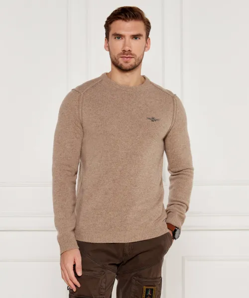 

Шерстяной свитер Regular fit Aeronautica Militare, бежевый