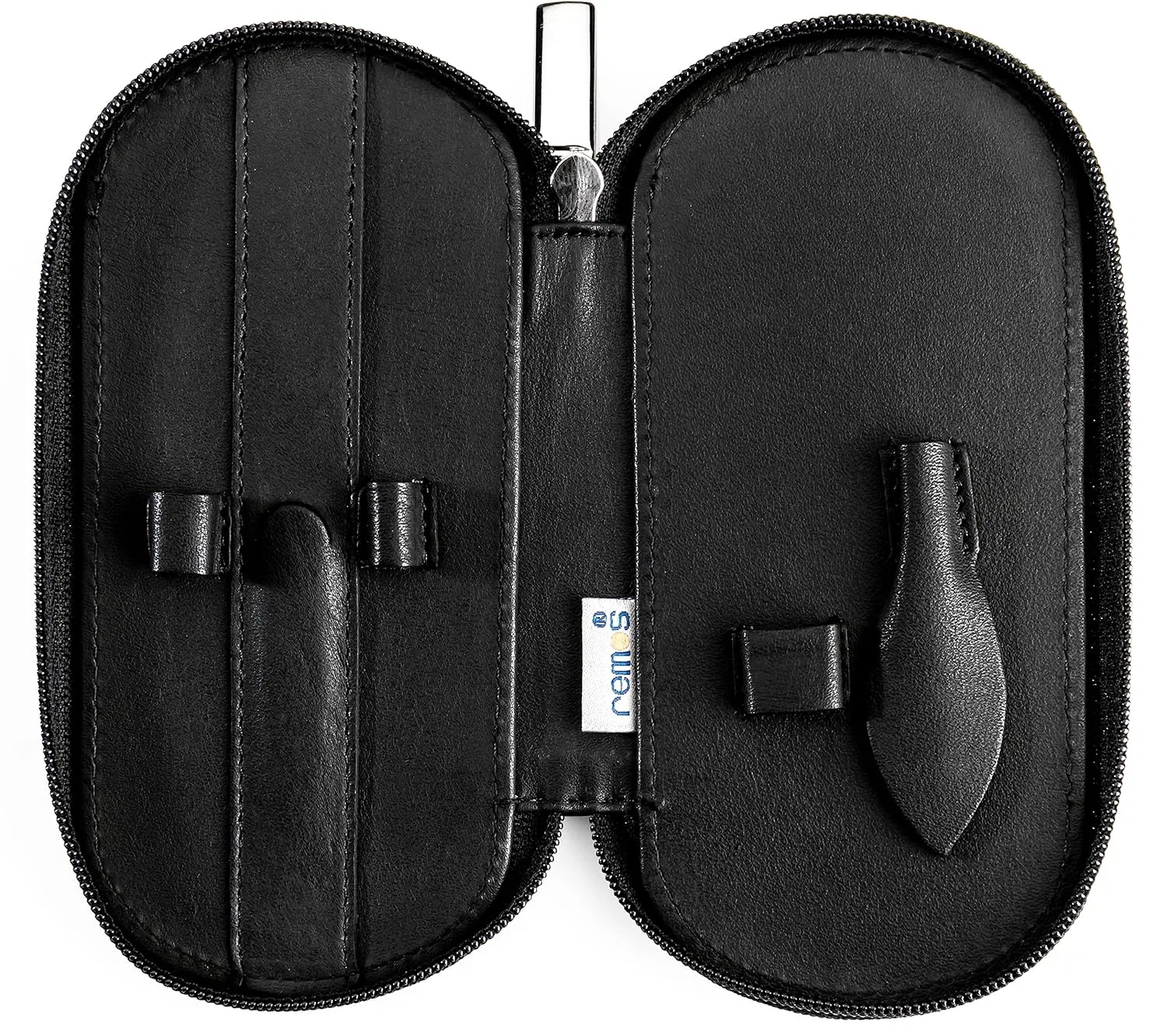 Пустой маникюрный футляр Remos из натуральной кожи, на 5 инструментов Remos Professional Body Care, Black — фото 2