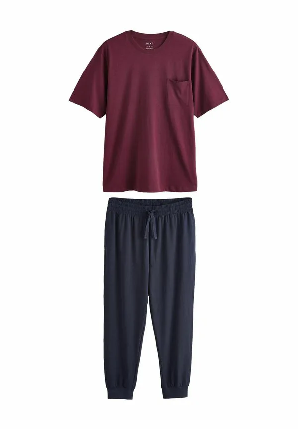 Пижама с коротким рукавом стандартного кроя Next, Burgundy Red/Navy Blue