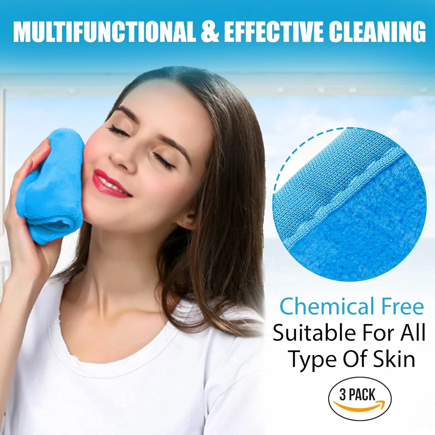 Средство для снятия макияжа Slique (Tm) — Салфетка для снятия макияжа microfibre , многоразовая — фото 3