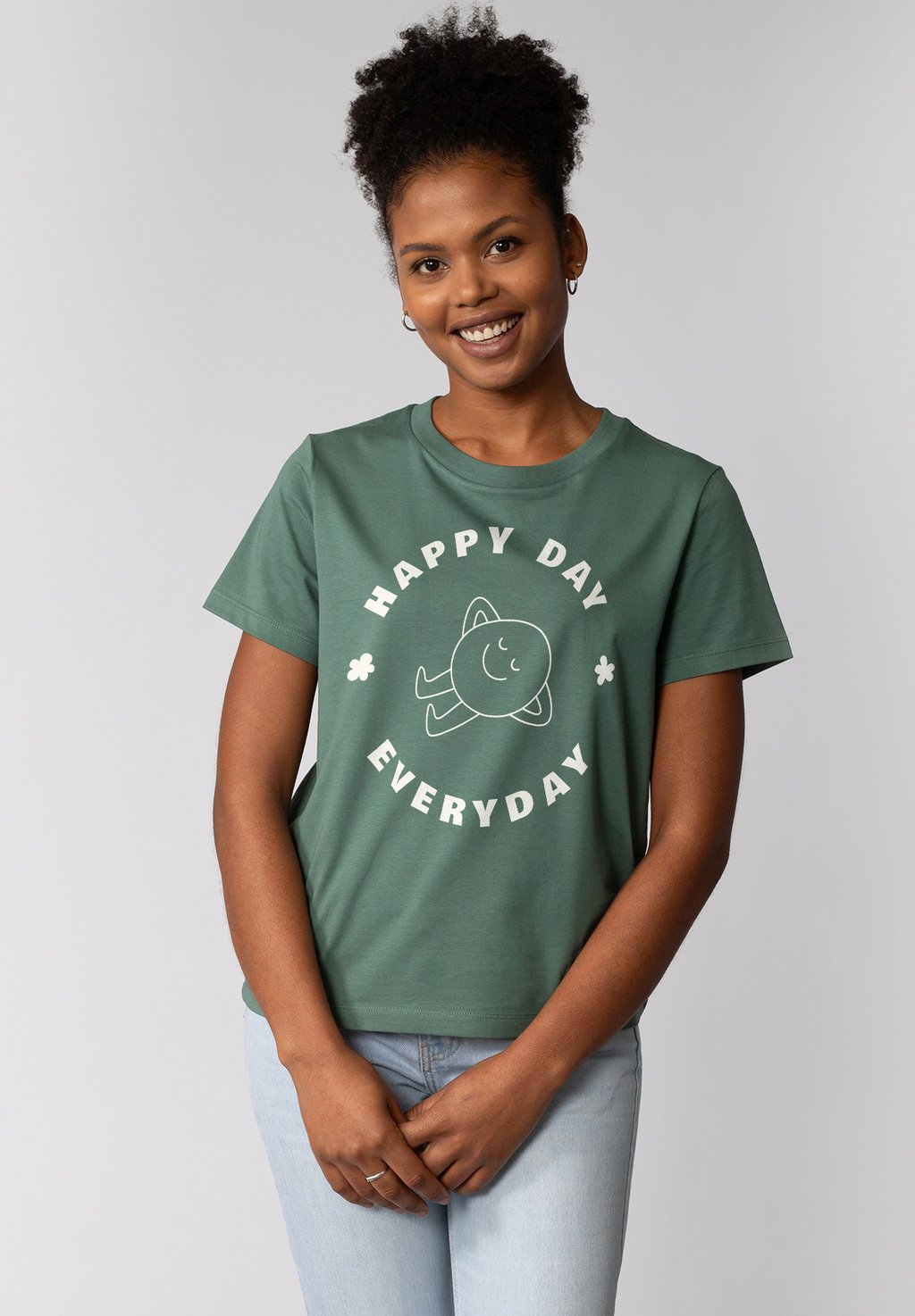 

Футболка с принтом HAPPY DAY EVERYDAY watapparel, темно-зеленый