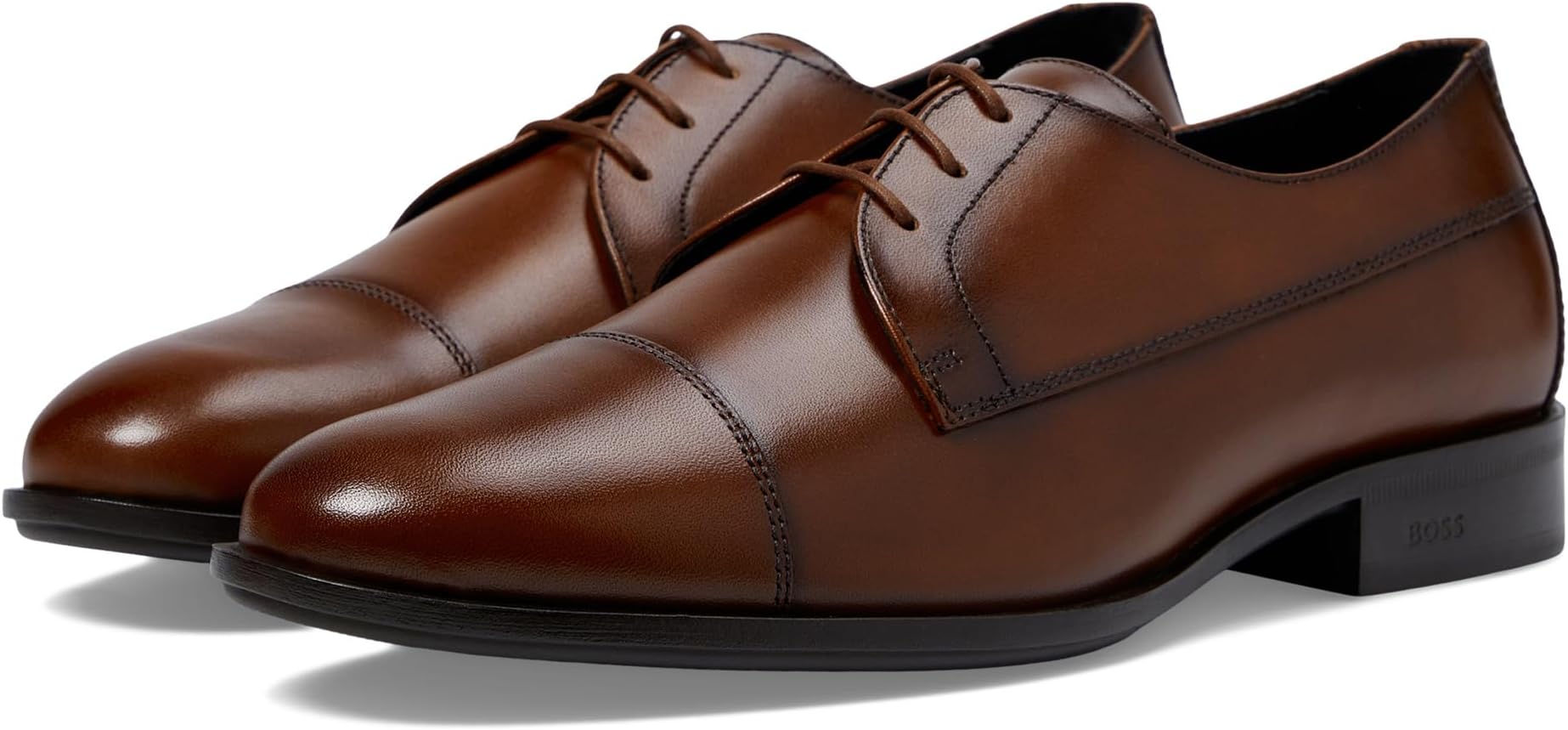 

Оксфорды BOSS Colby Smooth Leather Derby Dress Shoes, цвет Burnt Caramel