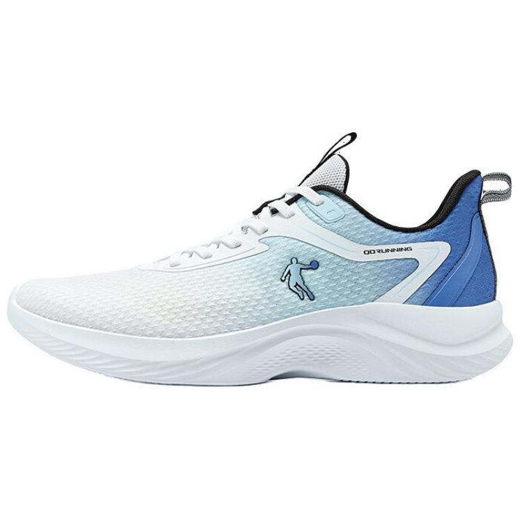 

Амортизирующие и дышащие низкие кроссовки для спринта мужские бело-голубые QIAODAN, Jordan White/Sky Blue