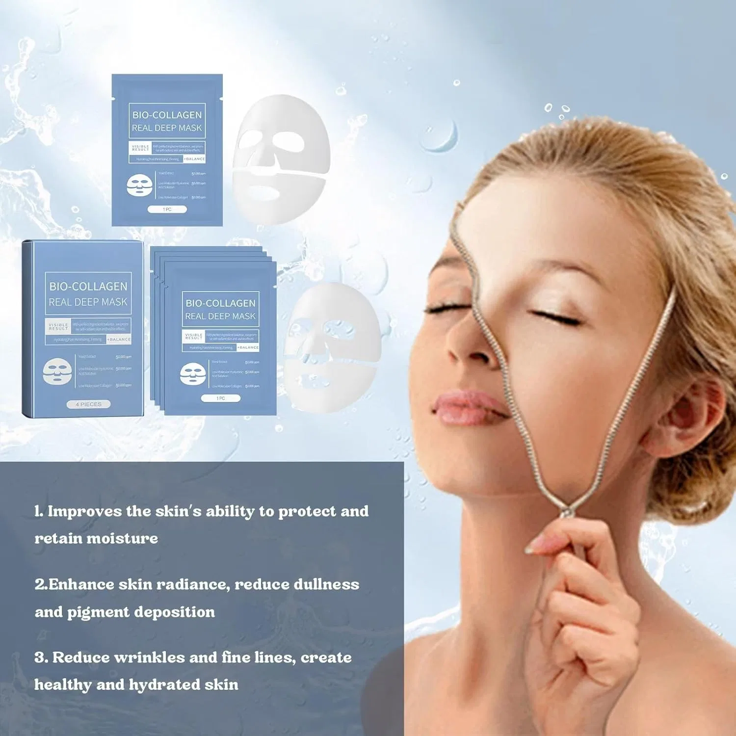 Маска для лица Xuanocheng — Гидрогелевая Bio-Collagen Real Deep Mask, увлажняющая — фото 2