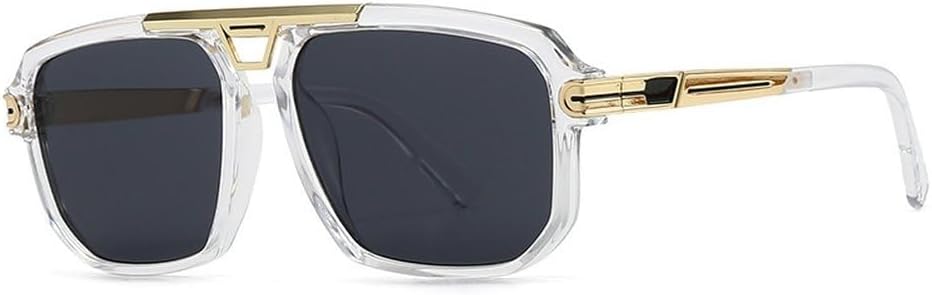 

Популярные модные квадратные мужские солнцезащитные очки в стиле ретро с прозрачными градиентными линзами и защитой от УФ-излучения UV400, женские солнцезащитные очки в стиле панк SKFGNX, Transparent Gray