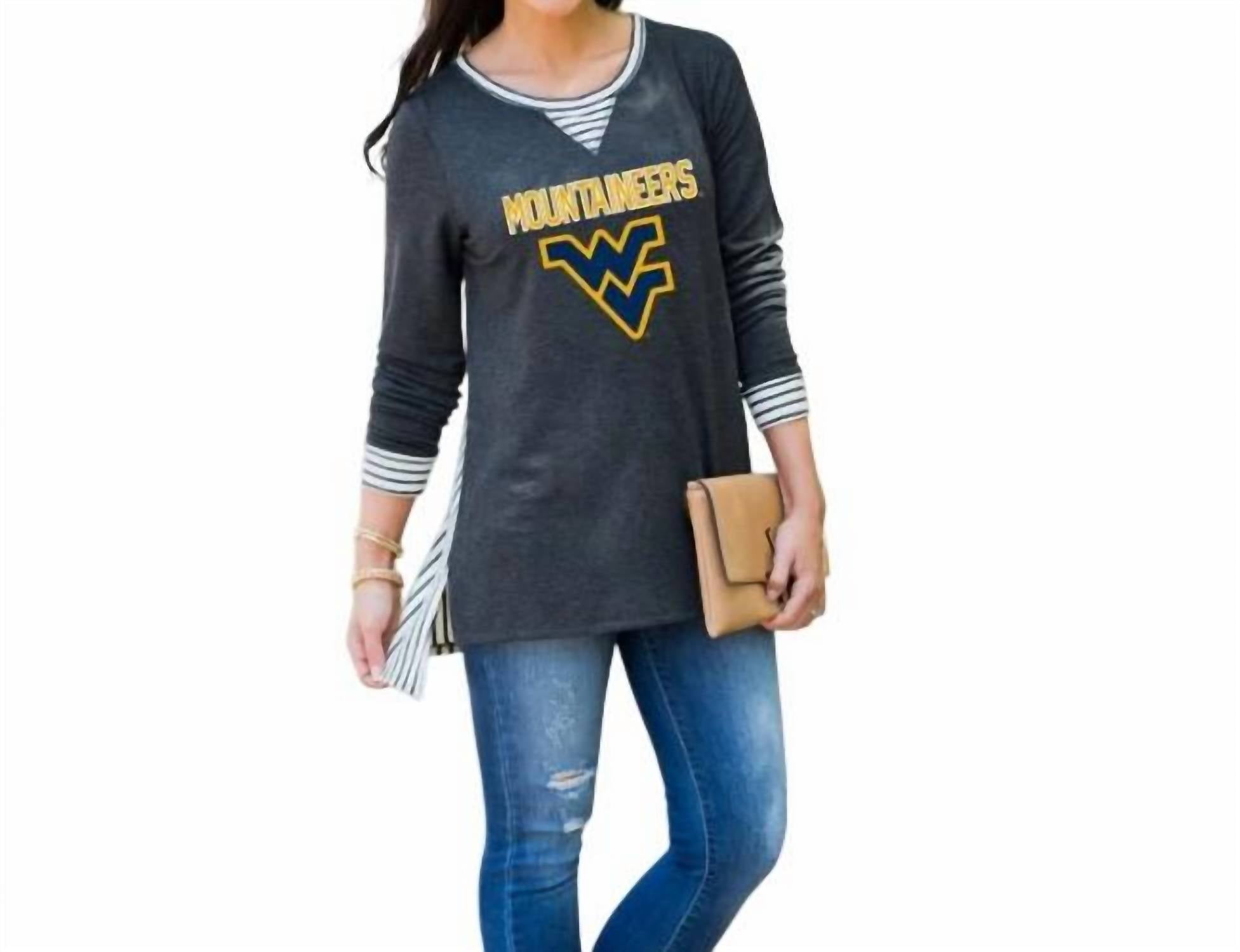 

Туника Университета Западной Вирджинии цвета древесного угля Gameday Couture, цвет charcoal