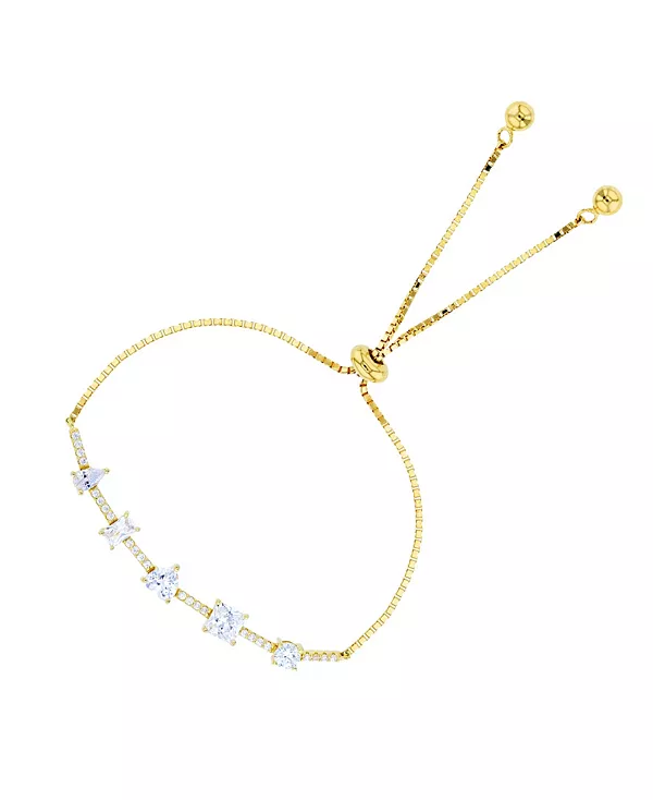 

Браслет-Боло с регулируемой застежкой из кубического циркония, выполненный из стерлингового серебра (также из 14-каратного золота поверх серебра) Macy'S, yellow