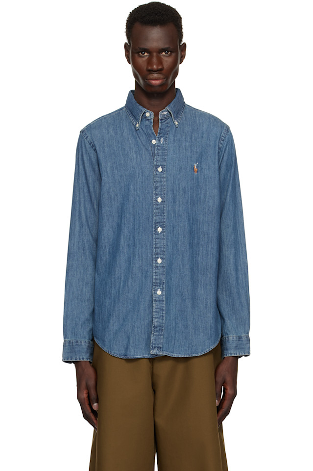 

Классическая джинсовая рубашка Polo Ralph Lauren, цвет denim