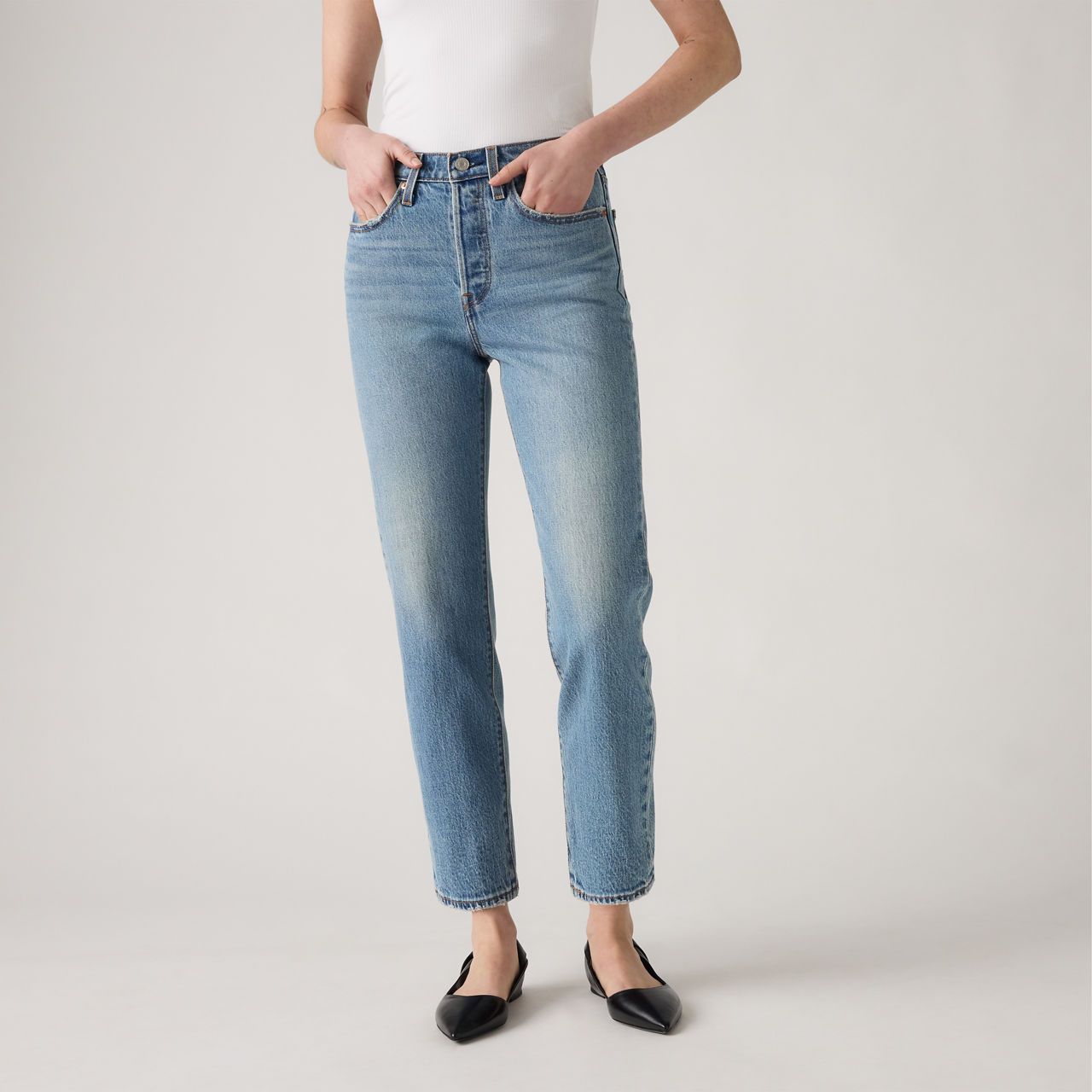 Женские джинсы Wedgie Straight Ankle Levi's, Invest Access - Medium Wash — фото 2