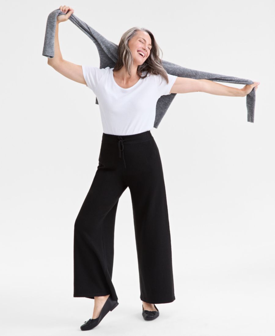 

Женские брюки-свитер Luxsoft на шнуровке Style & Co, Deep Black