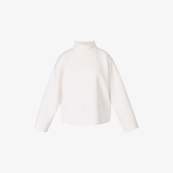

Вязаный свитер Wind down Sweaty Betty с воронкообразным воротником, белый