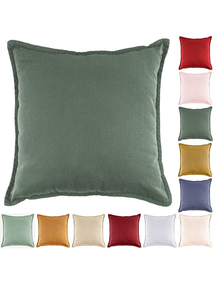 

Декоративная подушка JACK Deko 45x45cm Baumwolle inkl Füllung Einfarbig, хаки