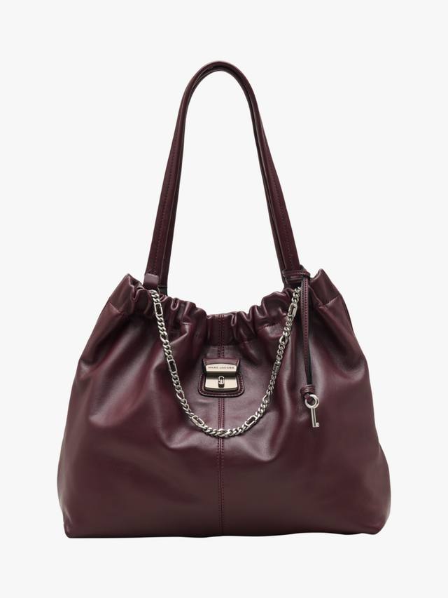 

Кожаная сумка-тоут с затяжкой Marc Jacobs, Dark Plum