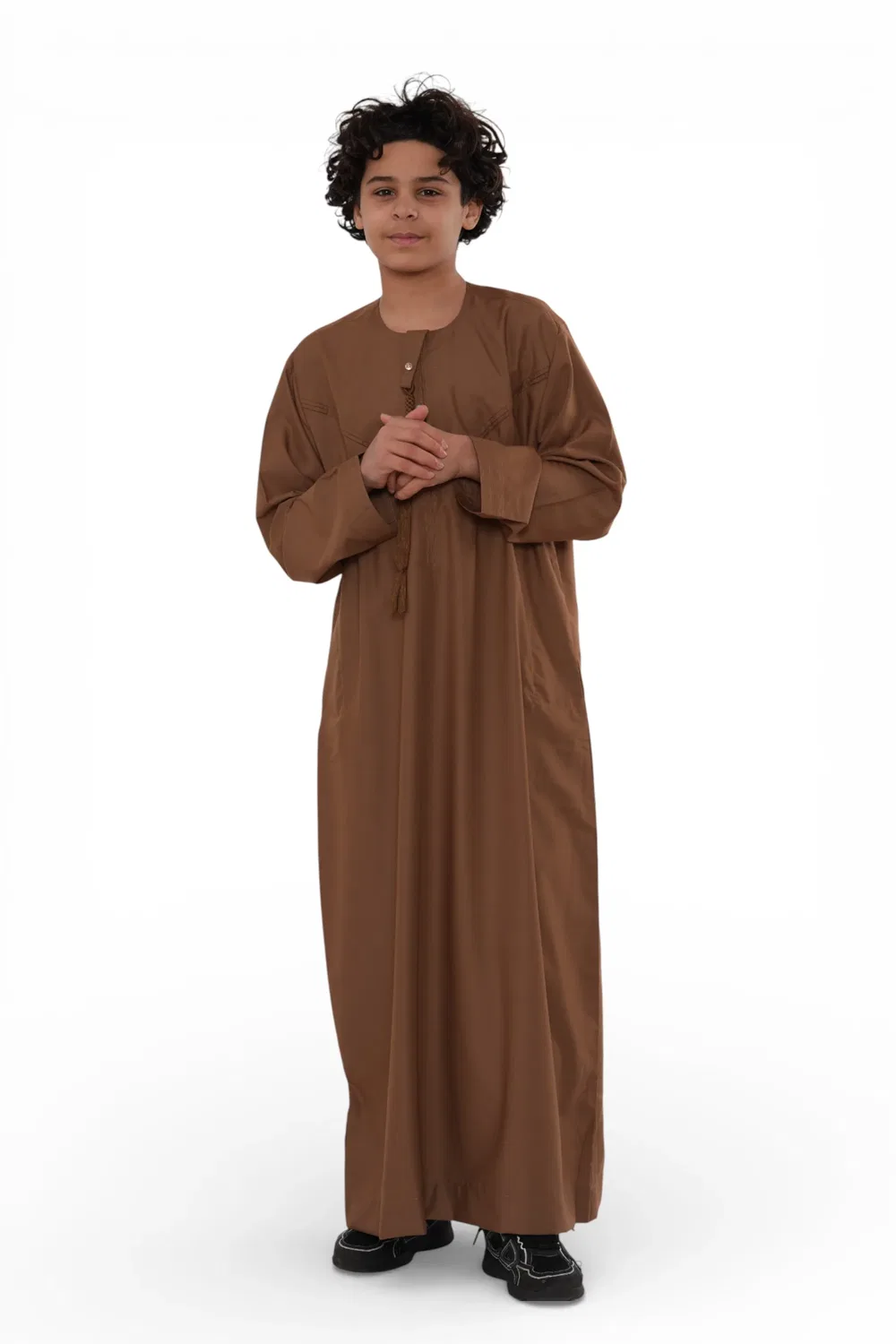 Arabic Thobes Детский марокканский халат Джубба для мальчиков верблюжьего цвета для мальчиков Джеллаба Рамадан Ид Тобе - K-HM11 — фото 3