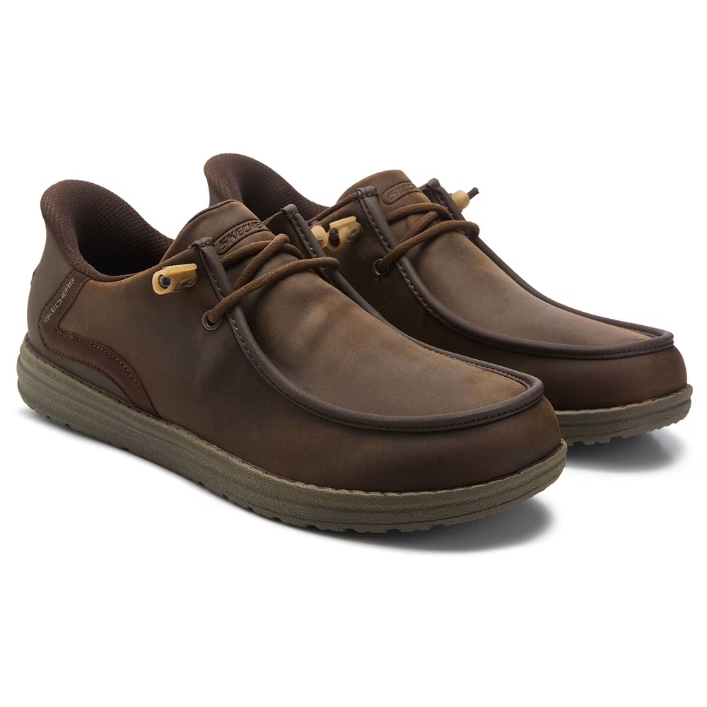 

Slip-Ins melson кожаные мокасины с закругленным носком Skechers, cocoa brown