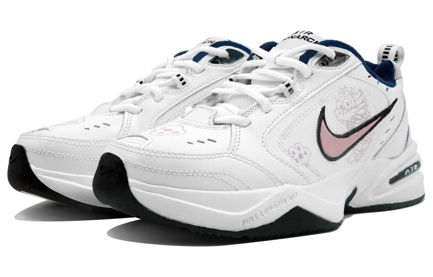 Кастомизированные кроссовки Nike Air Monarch 4 Chunky Sneakers Unisex, белый — фото 3
