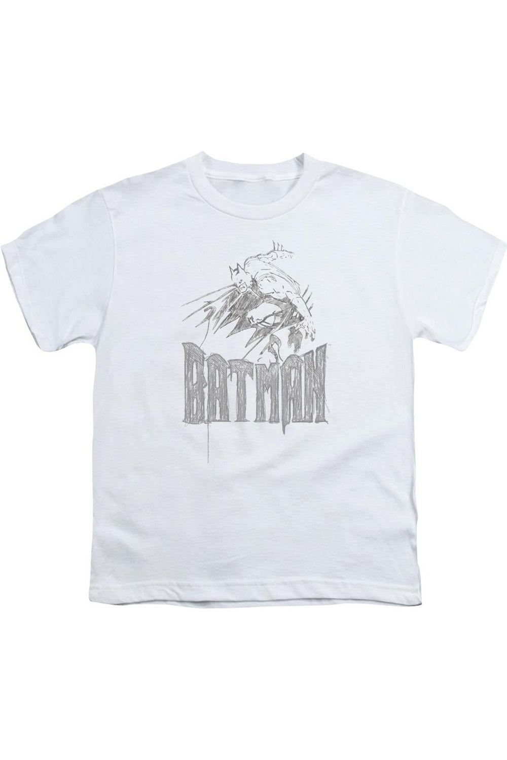 

Футболка с эскизом Batman Knight для детей с коротким рукавом Gildan, белый