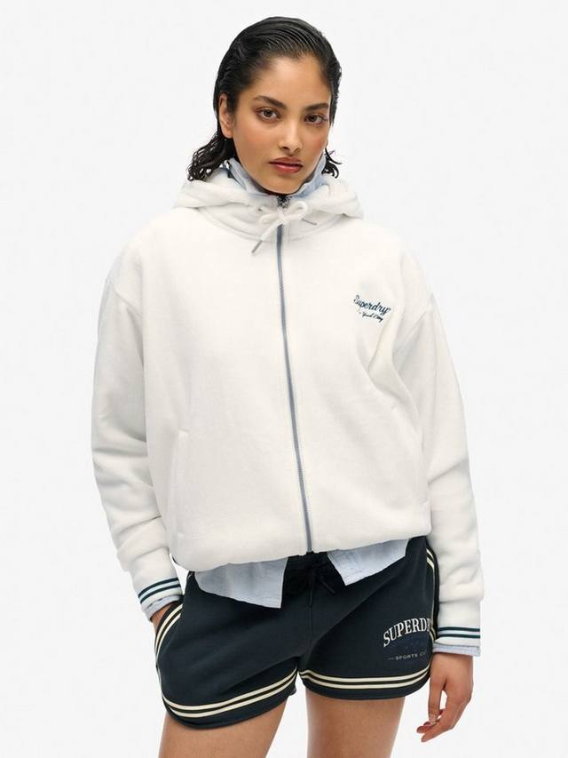 

Велюровая толстовка на молнии country club Superdry, белый