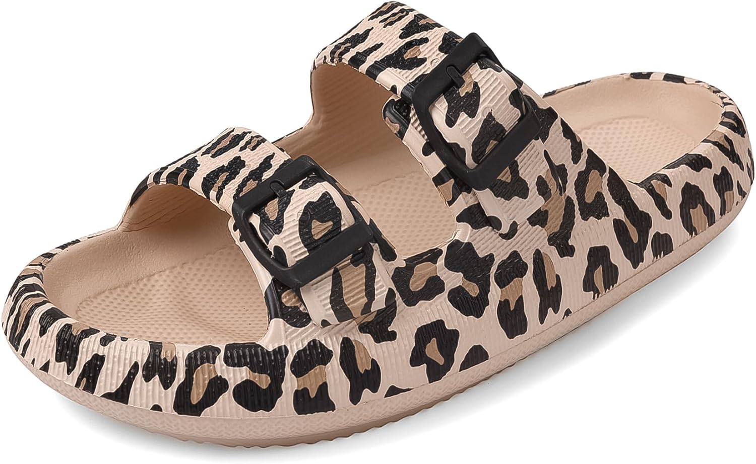 

Сандалии VONMAY Comfort для женщин и мужчин, тапочки с подушкой, двойная пряжка, быстросохнущие, регулируемые шлепанцы с мягкой толстой подошвой из ЭВА, Leopard