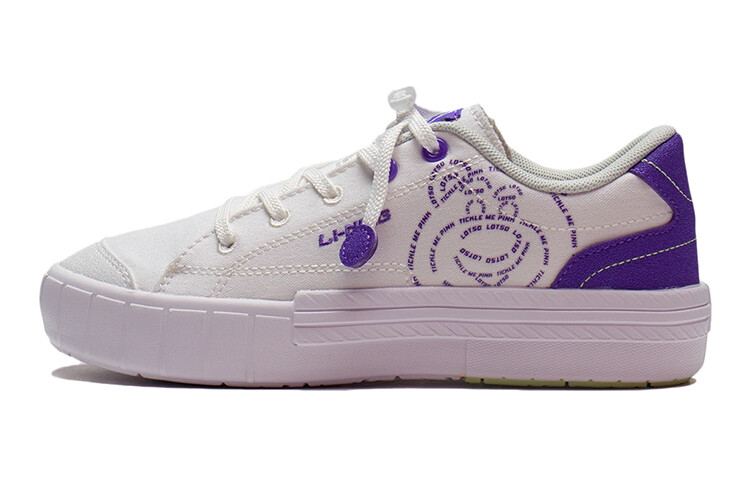 

Disney X Disney Toy Story Collection Детские кроссовки для скейтбординга GS Low-top Standard Белый/Лотос Фиолетовый Lining Young