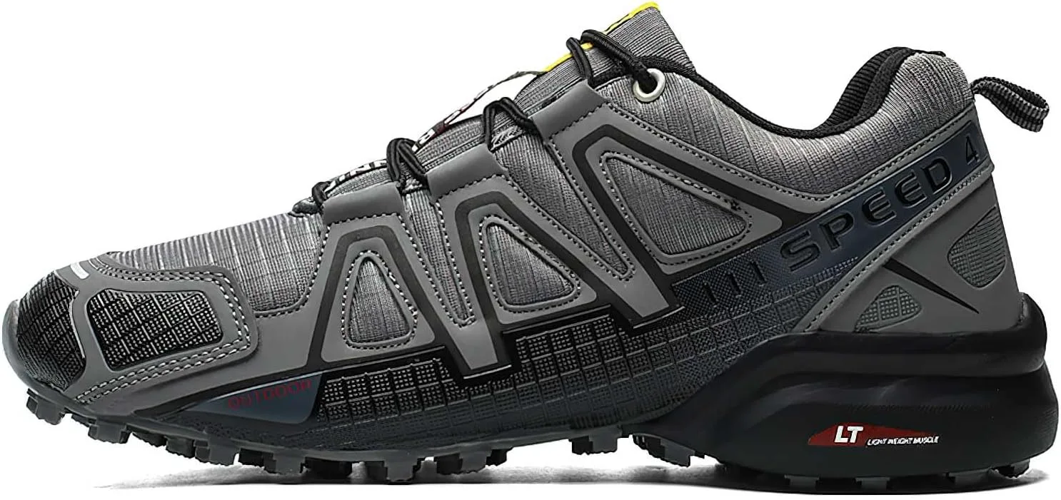 

Baobeijiadao Мужские походные кроссовки для треккинга и бега по тропам, водонепроницаемые, противоскользящие рабочие обувь, серый