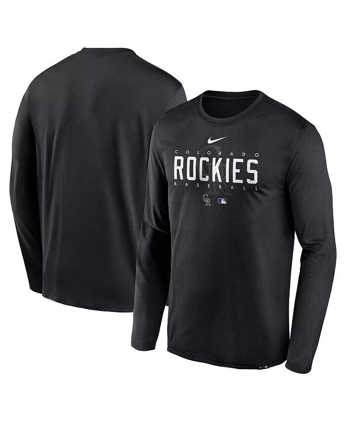 

Мужская черная футболка Colorado Rockies Authentic Collection Team Logo Legend Performance с длинным рукавом Nike