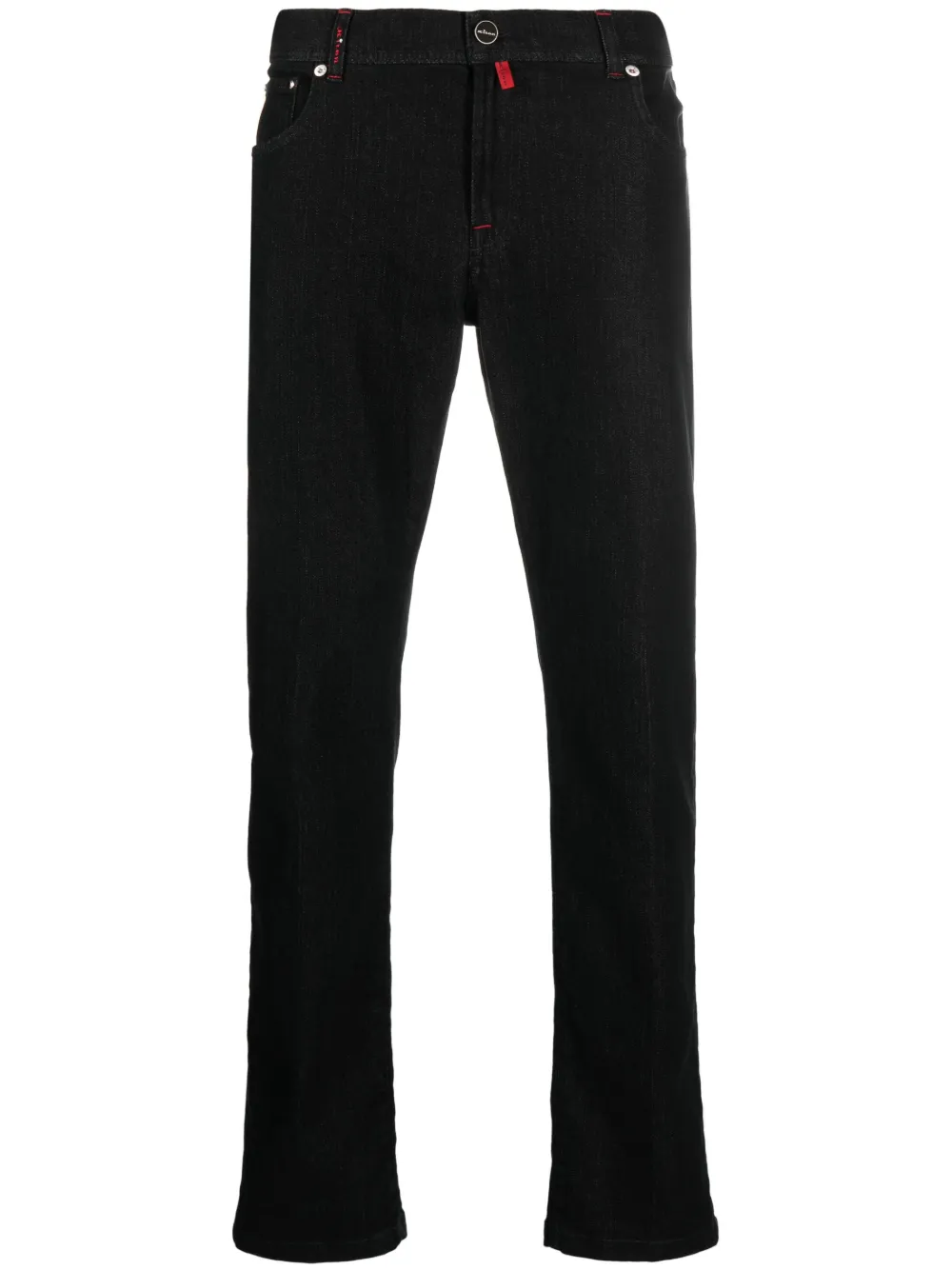 

Узкие джинсы средней посадки Kiton, черный