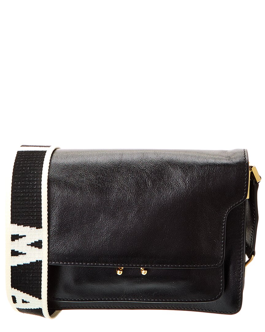 

Сумка через плечо Marni Trunk Medium из кожи, черный
