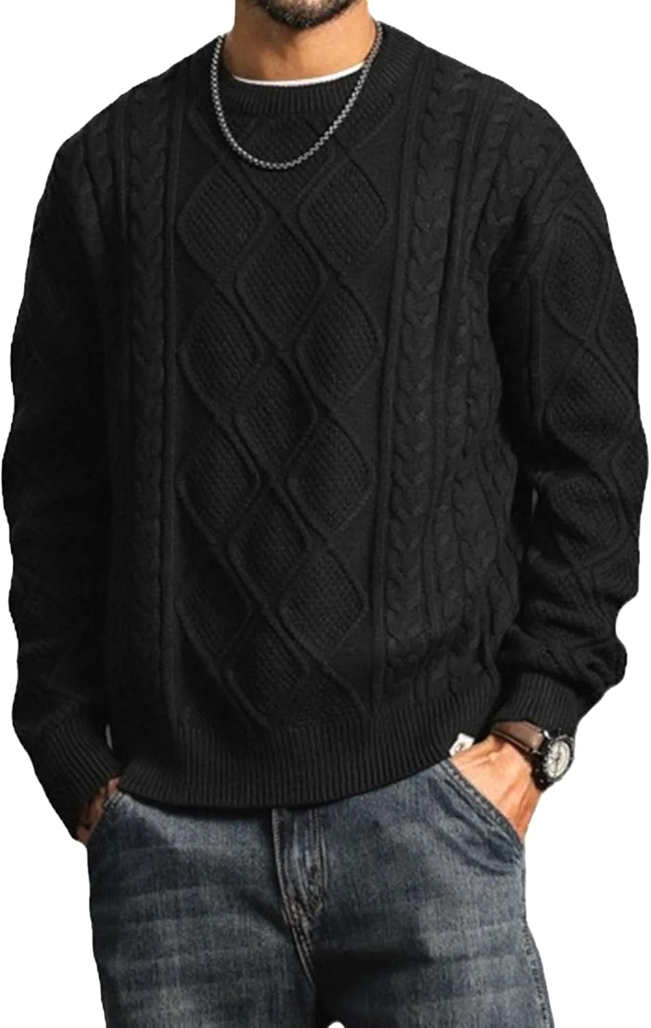 

Мужской повседневный вязаный свитер Maiyifu-GJ с рубчиком