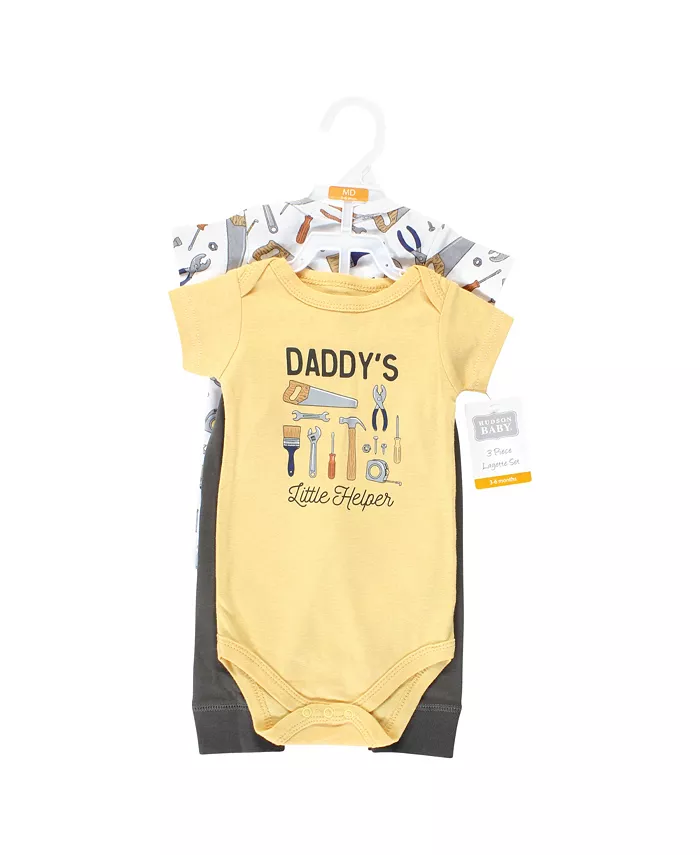 Детский комплект для мальчиков Hudson: боди и штанишки из хлопка Hudson Baby, желтый — фото 2