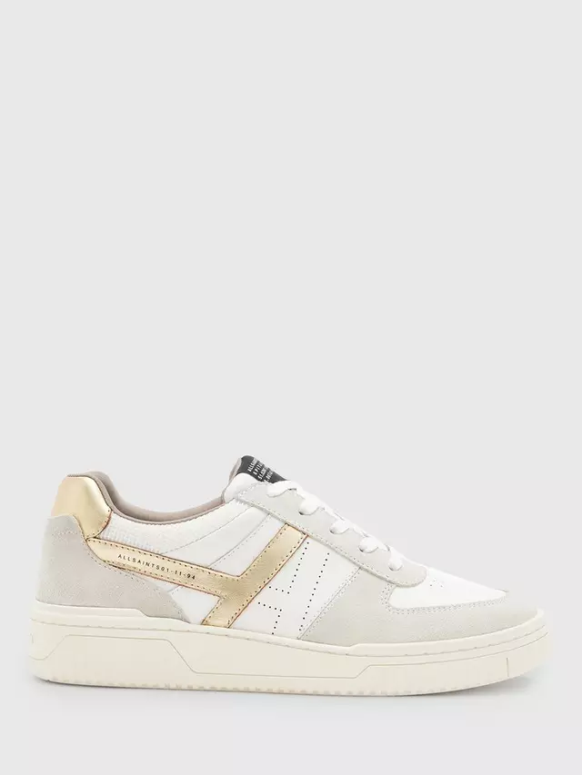 

Кроссовки AllSaints Vix Suede Lace Up, цвет white/gold