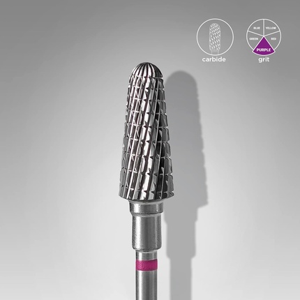 Фрезерное сверло Frustum Purple Carbide для ногтей Acrylic Gel Polygel Staleks — фото 2