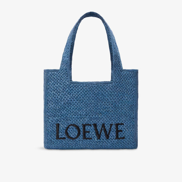 

Средняя плетеная сумка-тоут Loewe x Paula's Ibiza Font Loewe, голубой