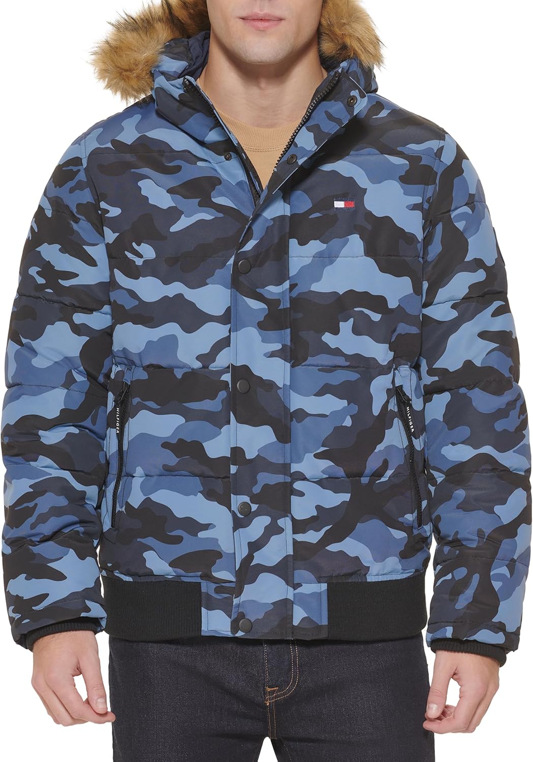 

Мужская стеганая куртка-бомбер Tommy Hilfiger Arctic Cloth (стандартная и для больших и высоких), Blue Camo