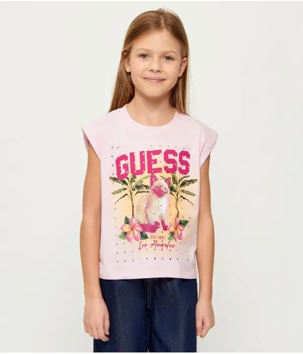 Блуза oversize fit Guess, розовый